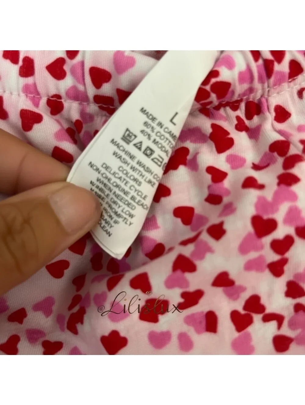 Kate Spade Mini Hearts 2pc Pajama Set Size Large White Pink And Red Modal Blend